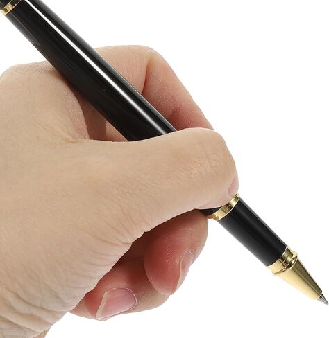 Abaodam Desktop Ballpoint Pen 0.5mm with Chain, Black Ink Signature Pen for Business Counter, Wear-resistant Office Writing Accessory for Bank and Reception Use in Kuwait