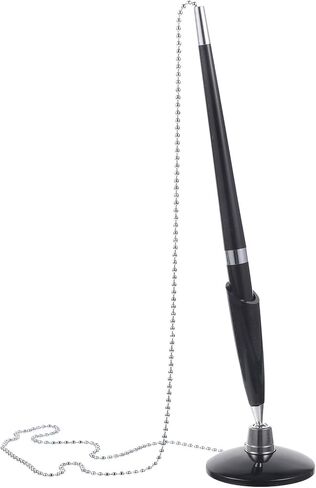 UPKOCH 2pcs Business Signature Ballpoint Pens with Pen Chain Wear-resistant Vertical Desktop Counter for Office and Bank Use in Kuwait