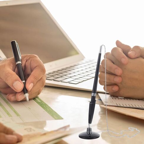 UPKOCH 2pcs Business Signature Ballpoint Pens with Pen Chain Wear-resistant Vertical Desktop Counter for Office and Bank Use in Kuwait