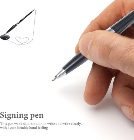 UPKOCH 2pcs Business Signature Ballpoint Pens with Pen Chain Wear-resistant Vertical Desktop Counter for Office and Bank Use in Kuwait
