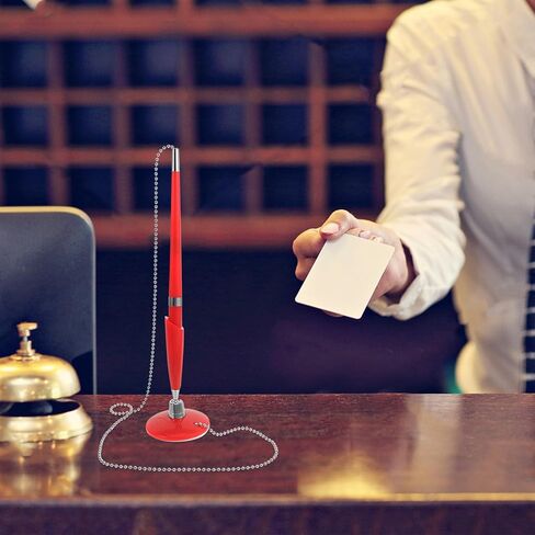 SHOWERORO Professional Ballpoint Signature Pen with Chain Red Counter Pen for Office Business Use for Hotel Bank Reception in Kuwait