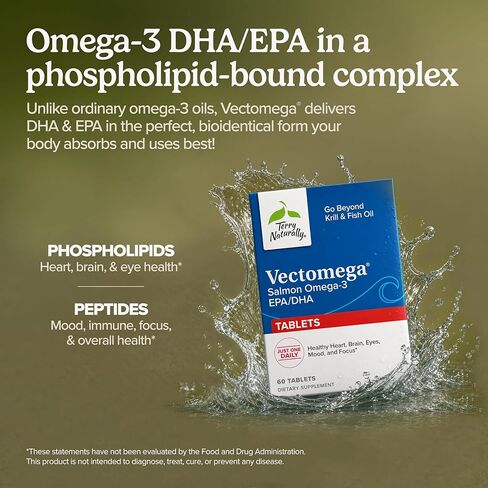 تيري ناتشوراللي فيكتوميجا - 60 قرصًا، عبوة من 2 - أوميغا 3 من سمك السلمون، بما في ذلك EPA وDHA - غير معدّل وراثيًا، وخالي من الغلوتين - 120 وجبة in Kuwait