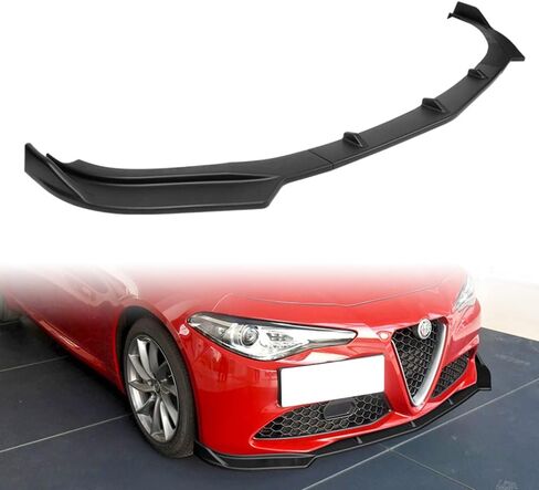 Q1-TECH, Front Bumper Lip fit for Compatible with 2017-2021 Alfa Romeo Giulia, Front Bumper Lip Spoiler Air Chin Body Kit Splitter ABS, 2018 2019 2020, Sport-Style (Painted Carbon) in Kuwait