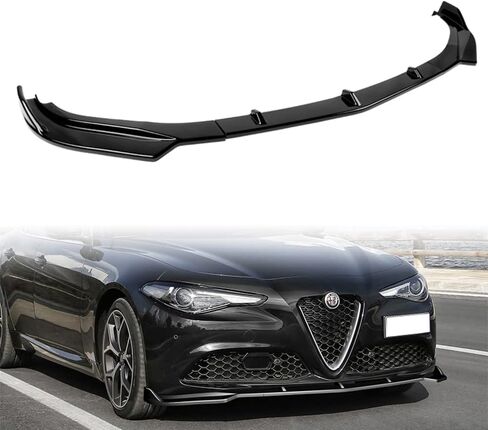 Q1-TECH, Front Bumper Lip fit for Compatible with 2017-2021 Alfa Romeo Giulia, Front Bumper Lip Spoiler Air Chin Body Kit Splitter ABS, 2018 2019 2020, Sport-Style (Painted Carbon) in Kuwait