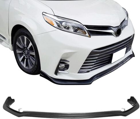 IKON MOTORSPORTS, Front Bumper Lip Compatible with 2018-2020 Toyota Sienna SE LE XLE, MP Style Unpainted Black Front Lip Spoiler Underbody Splitter in Kuwait