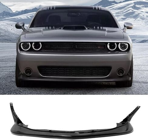 حافة ممتصة للصدمات الأمامية من IKON MOTORSPORTS، متوافقة مع دودج تشالنجر 2015-2020، فاصل حماية للذقن من مادة البولي يوريثين الأسود غير المطلي in Kuwait