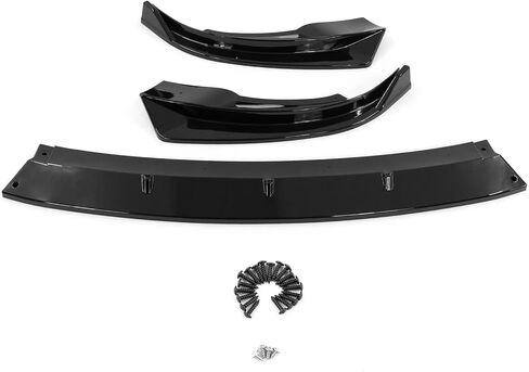 FREEMOTOR802 مصد الشفاه الأمامي يناسب 2020-2025 Tesla Model Y، أسود لامع PP 3PCS Air Dam Chin Spoiler Front Lower Lip Spoiler Guard حامي التصميم in Kuwait