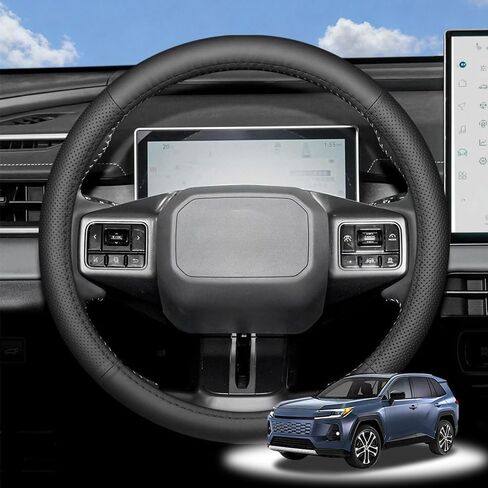 Custom Car Steering Wheel Cover for RAV4 2026 Leather Steering Wheel Cover Non-Slip Grip Reduce Hand Fatigue All-Season Use RAV4 Accessories (Style B Black) in Saudi Arabia