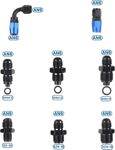 AN6 Power Steering Hose Fitting Kit for GM LS Swap LS1 LS3, Return to Reservoir Hose Kit, Fit for Ford Mustang II Rack & Pinion 1974-1977, Nylon & Stainless Braided Line in Saudi Arabia