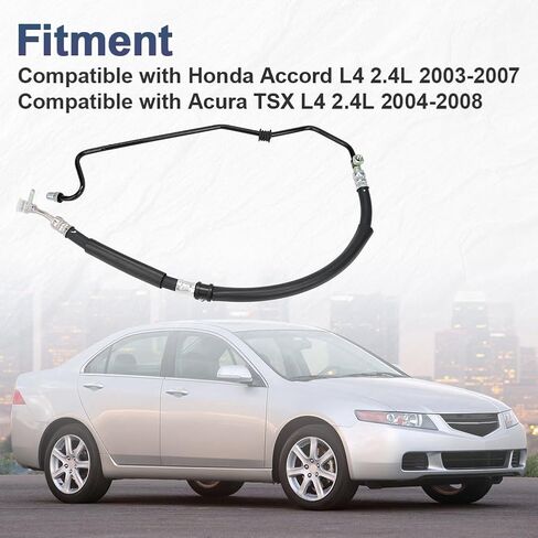 Power Steering Pressure Hose Assembly Compatible with Honda Accord L4 2.4L 2003-2007, Compatible with Acura TSX L4 2.4L 2004-2008, Replacement for 53713-SDC-A02 53713SDCA02 in Kuwait