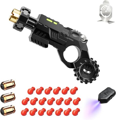 ATESSON Metal Fidget Gun Toy with Shooting and Spinning Gameplay Finger Fidget Toys Adults for EDC ADHD Focus Anxiety Stress Relief Boredom Office Executive Desk Fidget Toy in Saudi Arabia