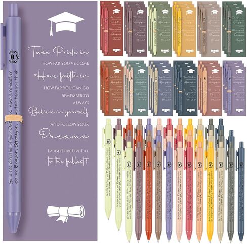 Sabary 36 Sets Class of 2026 Graduation Gifts Bulk Graduation Party Favor Gifts Inspirational Ballpoint Pen with Motivational Greeting Cards for Senior High School Students from Teachers in Kuwait