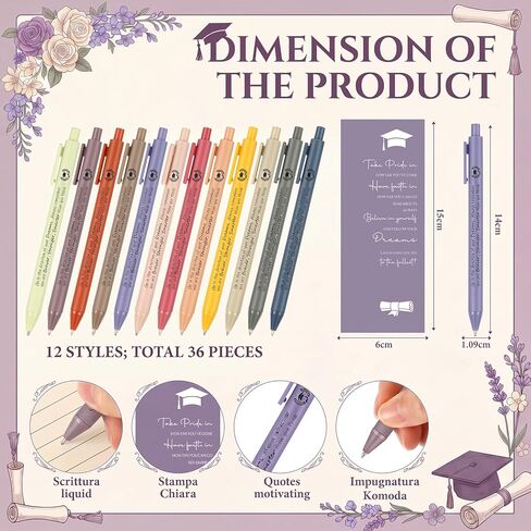Sabary 36 Sets Class of 2026 Graduation Gifts Bulk Graduation Party Favor Gifts Inspirational Ballpoint Pen with Motivational Greeting Cards for Senior High School Students from Teachers in Kuwait