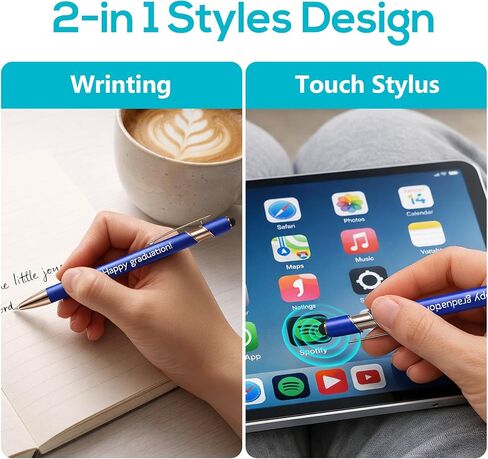 Bulk Custom Pens with Name Logo, 6-1000 PCS Personalized Black Blue Ink Pen,Engraved Metal Ballpoint with Stylus,Customized Pens for Business Event Party Item, Funny Office Coworker Nurse Teacher Gift in Saudi Arabia