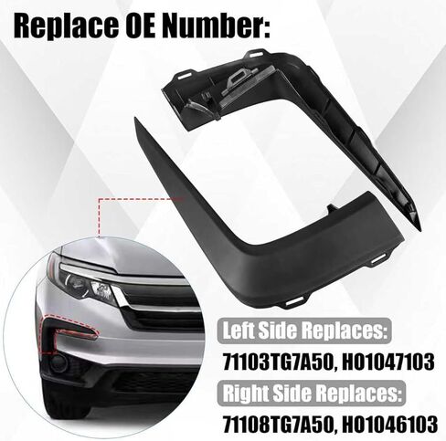 غطاء ممتص الصدمات الأمامي الأيسر والأيمن من COOL STAR متوافق مع Honda Pilot 2019-2022 يستبدل 71108TG7A50 71103TG7A50 HO1047103 HO1046103 in Kuwait
