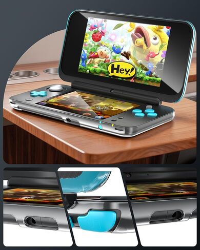 حافظة حماية شفافة لجهاز 2DS XL الجديد - هيكل صلب منقسم للكمبيوتر الشخصي مع واقيات شاشة مزدوجة ومجموعة أدوات التثبيت - غطاء شفاف مكون من قطعتين، مصمم لجهاز 2DS XL الجديد فقط (وليس أفلام الزجاج المقسى) in Kuwait
