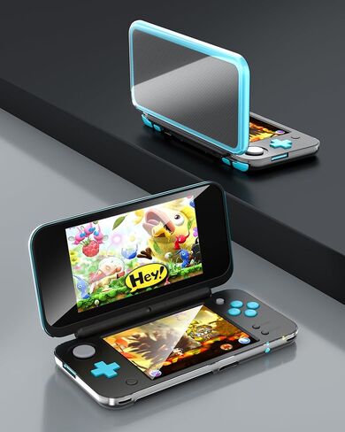 حافظة حماية شفافة لجهاز 2DS XL الجديد - هيكل صلب منقسم للكمبيوتر الشخصي مع واقيات شاشة مزدوجة ومجموعة أدوات التثبيت - غطاء شفاف مكون من قطعتين، مصمم لجهاز 2DS XL الجديد فقط (وليس أفلام الزجاج المقسى) in Kuwait