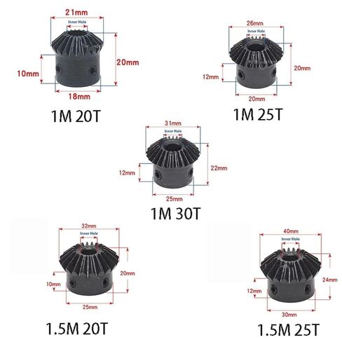 1:1 ترس مخروطي 1/1.5 م 25/30 أسنان 45 # فولاذ 90 درجة زاوية ثقب تتحمل 8-16 مم 1 قطعة (12 مم، 1.5 م 30 أسنان) in Saudi Arabia