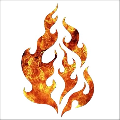 ملصق فينيل لاصق فني من DF Fire Flames - مقاس 6X3.75 بوصة، ملصق ممتص الصدمات للسيارة لهب برتقالي، ملصق لنافذة السيارة، رسومات لهب مخصصة in Kuwait