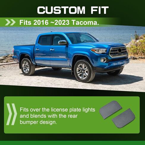 غطاء ضوء لوحة الترخيص HGWEI متوافق مع 2016-2023 Toyota Tacoma، إصلاح وهج الكاميرا الاحتياطية / تقليل تعمية الضوء العكسي / رؤية ليلية أكثر وضوحًا لملحقات تاكوما الجيل الثالث، سهلة التركيب قطعتين in Kuwait