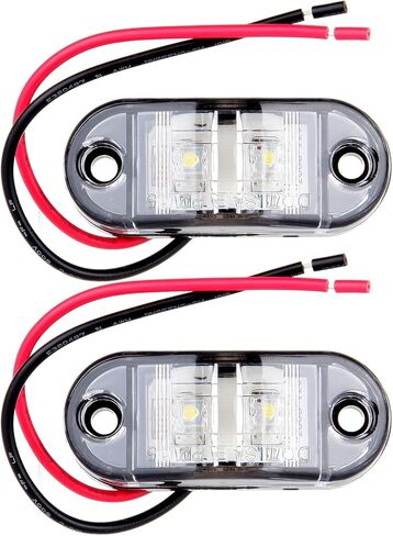 2x واضح 2 ديود LED مقطورة الجانب ماركر ضوء البيضاوي مقطورة تشغيل أضواء مقاوم للماء مقطورة ماركر أضواء Indiors مختومة مقاوم للماء ل RV لكل in Kuwait