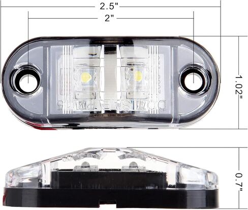 2x واضح 2 ديود LED مقطورة الجانب ماركر ضوء البيضاوي مقطورة تشغيل أضواء مقاوم للماء مقطورة ماركر أضواء Indiors مختومة مقاوم للماء ل RV لكل in Kuwait