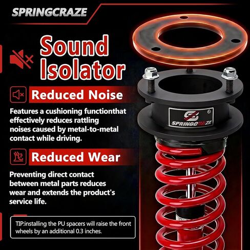 Leveling Lift Kit 2" Front 1994-2001 Ram 1500 4WD,1994-2013 Ram 2500 4WD,1994-2013 Ram 3500 4WD, Front Suspension Level Kit with Sound Isolator Reduces Wear and Vibration During Driving. in Saudi Arabia