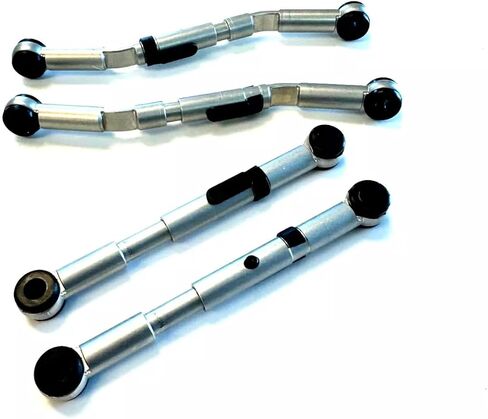 ALUMINUM ADJUSTABLE HEIGHT LINK RODS +1.5" LIFT FRONT & REAR AXLE - COMPLETE VEHICLE SET COMPATIBLE WITH LAND ROVER RANGE ROVER L322 HSE 2003-2012 AIR RIDE SUSPENSION, # MOTORWORKS#10 in Saudi Arabia