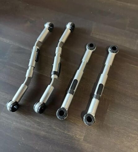 ALUMINUM ADJUSTABLE HEIGHT LINK RODS +1.5" LIFT FRONT & REAR AXLE - COMPLETE VEHICLE SET COMPATIBLE WITH LAND ROVER RANGE ROVER L322 HSE 2003-2012 AIR RIDE SUSPENSION, # MOTORWORKS#10 in Saudi Arabia