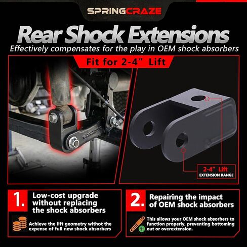 Leveling Lift Kit 2" Rear for 2007-2024 Silverado/Sierra 1500 2WD 4WD, Rear Leveling Blocks Kit with 2-4" Rear Shock Extenders in Saudi Arabia
