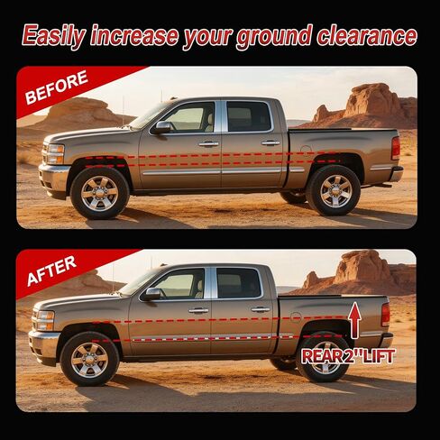 Leveling Lift Kit 2" Rear for 2007-2024 Silverado/Sierra 1500 2WD 4WD, Rear Leveling Blocks Kit with 2-4" Rear Shock Extenders in Saudi Arabia