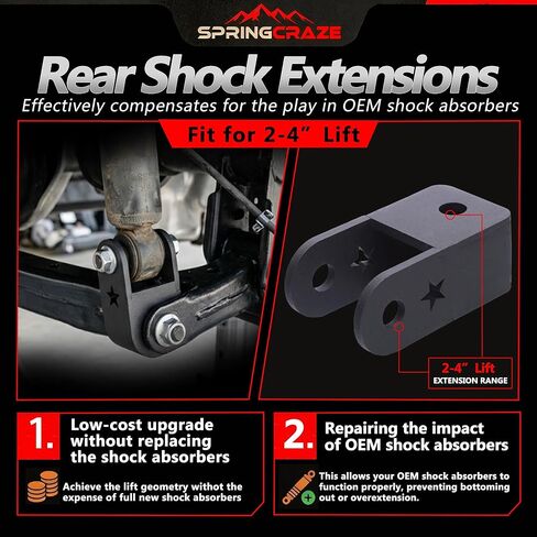 3" Rear Lift Block Kit Compatible With 2004-2020 F150 2WD 4WD,2-4" Rear Shock Extenders Leveling Blocks Kit for F150 with Extended U bolts in Saudi Arabia
