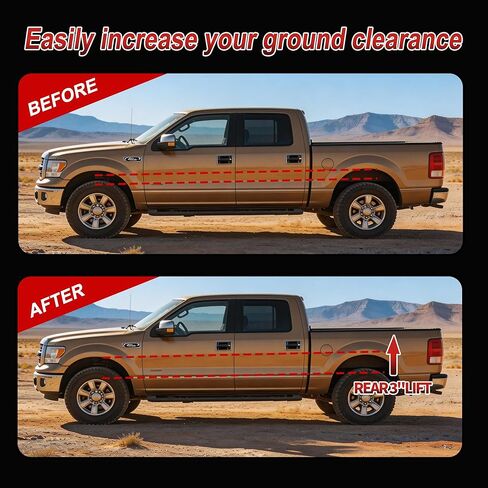 3" Rear Lift Block Kit Compatible With 2004-2020 F150 2WD 4WD,2-4" Rear Shock Extenders Leveling Blocks Kit for F150 with Extended U bolts in Saudi Arabia