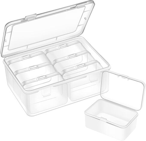 Mathtoxyz Small Bead Organizers and Storage, Clear Rectangle Bead Holder Plastic Cases Transparent Boxes for Nail DIY Craft Making Jewelry Battery Screw in Saudi Arabia