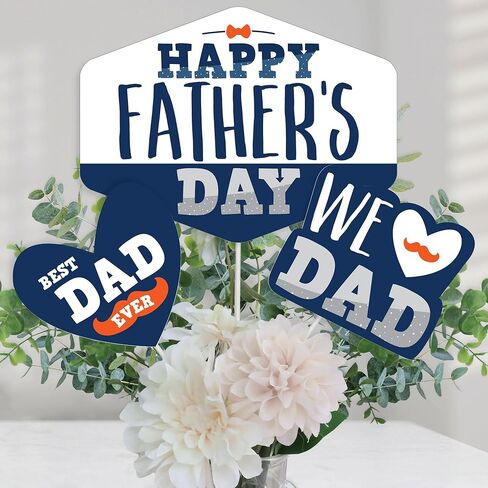 Big Dot of Happiness Happy Father's Day - We Love Dad Party Centerpiece Sticks - Table Toppers - Set of 15 in Kuwait