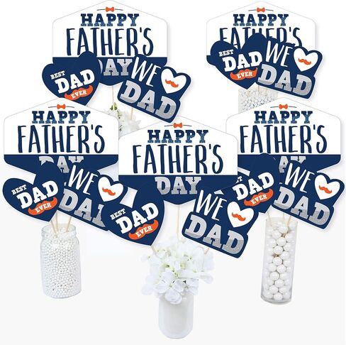 Big Dot of Happiness Happy Father's Day - We Love Dad Party Centerpiece Sticks - Table Toppers - Set of 15 in Kuwait