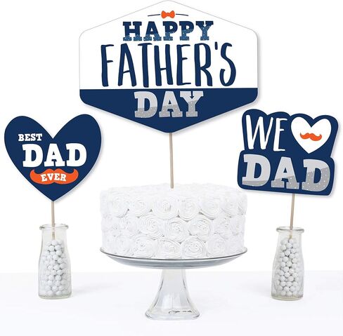 Big Dot of Happiness Happy Father's Day - We Love Dad Party Centerpiece Sticks - Table Toppers - Set of 15 in Kuwait