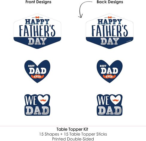 Big Dot of Happiness Happy Father's Day - We Love Dad Party Centerpiece Sticks - Table Toppers - Set of 15 in Kuwait
