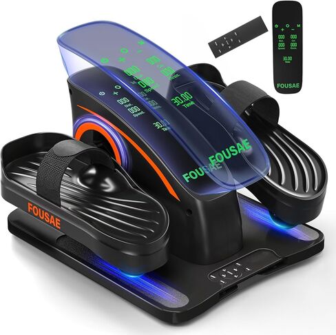 Under Desk Elliptical Machine, Ellipse Leg Exerciser with 15 Adjustable Speeds, Quiet & Compact Electric Pedal Exerciser for Seniors, Leg Exerciser While Sitting with Display Monitor & Remote Control in Saudi Arabia