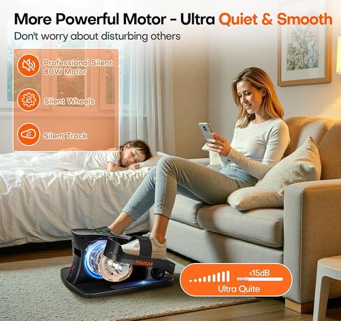 Under Desk Elliptical Machine, Ellipse Leg Exerciser with 15 Adjustable Speeds, Quiet & Compact Electric Pedal Exerciser for Seniors, Leg Exerciser While Sitting with Display Monitor & Remote Control in Saudi Arabia