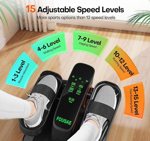 Under Desk Elliptical Machine, Ellipse Leg Exerciser with 15 Adjustable Speeds, Quiet & Compact Electric Pedal Exerciser for Seniors, Leg Exerciser While Sitting with Display Monitor & Remote Control in Saudi Arabia