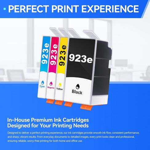 923 923e Ink Cartridges with chip 4-Pack High Yield Replacement for HP 923 923e 923XL Ink Compatible for HP OfficeJet Pro 8135e 8138e 8139e 8122e 8120 8123 8130 8133 Printers Black Cyan Magenta Yellow in Saudi Arabia
