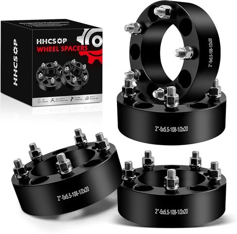 5x5.5 Wheel Spacers 2 Inch with 1/2x20 Studs, 108mm Hub Bore, 2" 5x139.7 Forged Wheel Adapters for Ford F150 Ford F100 Bronco E150 Econoline Jeep CJ3 CJ5 CJ6 CJ7 Dodge Ram 1500 Suzuki Vitara XL-7 in Kuwait