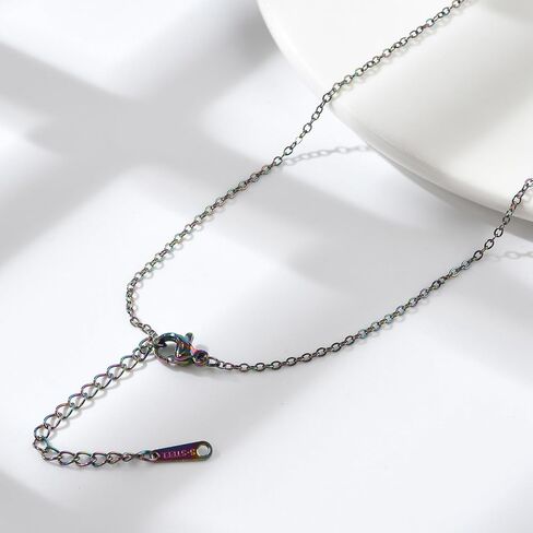 10Pcs 1.5mm Stainless Steel Cable Chain Necklace with Lobster Clasps Chain Extender for DIY Necklace Jewelry Making 15.75 inch(40cm) in Kuwait