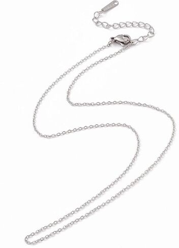 10Pcs 1.5mm Stainless Steel Cable Chain Necklace with Lobster Clasps Chain Extender for DIY Necklace Jewelry Making 15.75 inch(40cm) in Kuwait