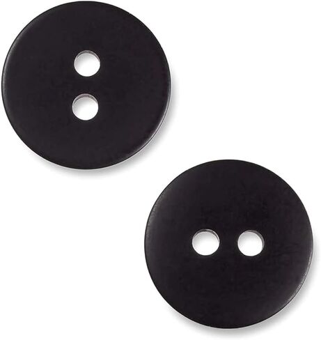 100 Pcs Black Buttons for Sewing 0.5 inch 20L Buttons for Shirt 2 Hole Plastic Round Replacement Bulk Ideal for Clothes Blouse Shirt Dress Art DIY Craft Projects in Kuwait