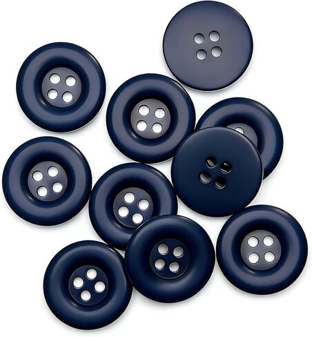 GLRXMX 10pcs 1 Inch 25mm Round 4-Hole Resin Sewing Craft Buttons for DIY Tailoring, Clothing Coats, Scrapbooking, Bulk Environmental Fasteners Navy Blue in Saudi Arabia