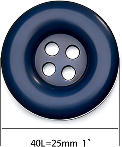 GLRXMX 10pcs 1 Inch 25mm Round 4-Hole Resin Sewing Craft Buttons for DIY Tailoring, Clothing Coats, Scrapbooking, Bulk Environmental Fasteners Navy Blue in Saudi Arabia