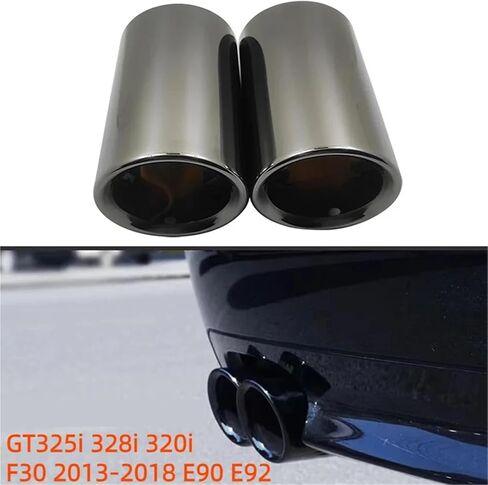 2 Pcs Compatible with BMW F30 2013-2018 E90 E92 3 Series GT325i 328i 320i Exhaust Tips Muffler Cover Decoration Exhaust Tip Car Accessories(Black) in Kuwait