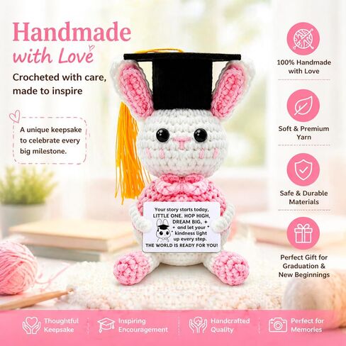 Graduation for Class of 2026 - Cute Rabbit Graduation Ornament for Office & Home, Sentimental Congrats Grad Keepsake for Friends Daughter Son, College University School Graduation Essentials in Saudi Arabia